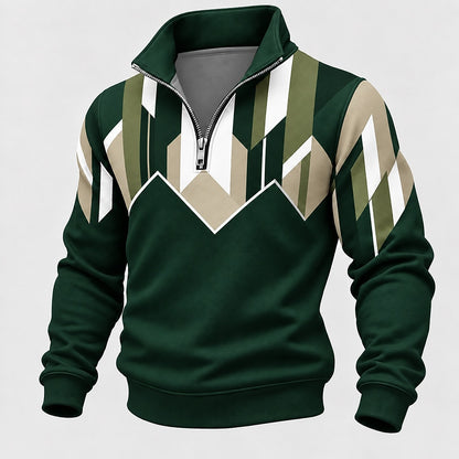 Angular Diamond Half-Zip Sweatshirt