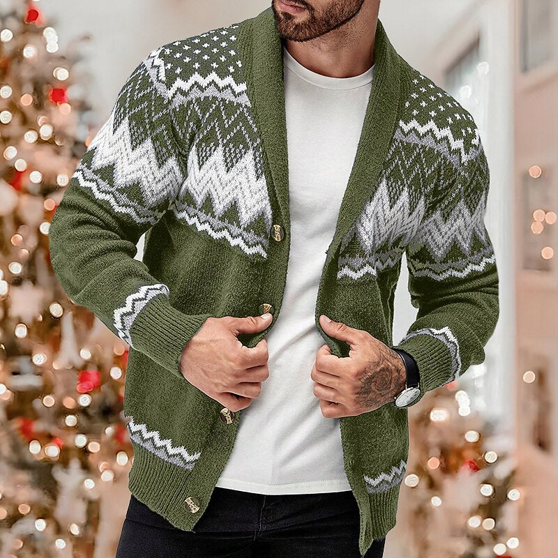 Zigzag Fair Isle Shawl Cardigan