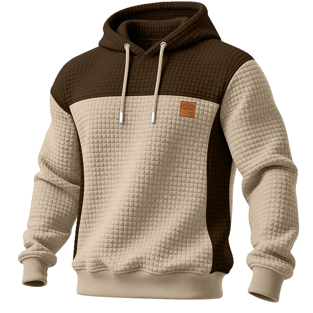 Color Block Waffle Hoodie