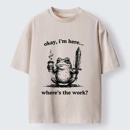 Japanese Style Work Frog Washed T-Shirt