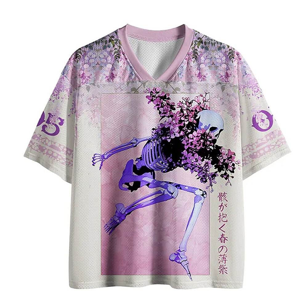 Men's Skull Graphic V-Neck Jersey