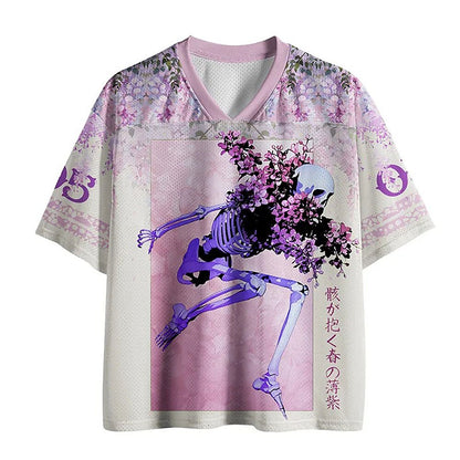 Men's Skull Graphic V-Neck Jersey