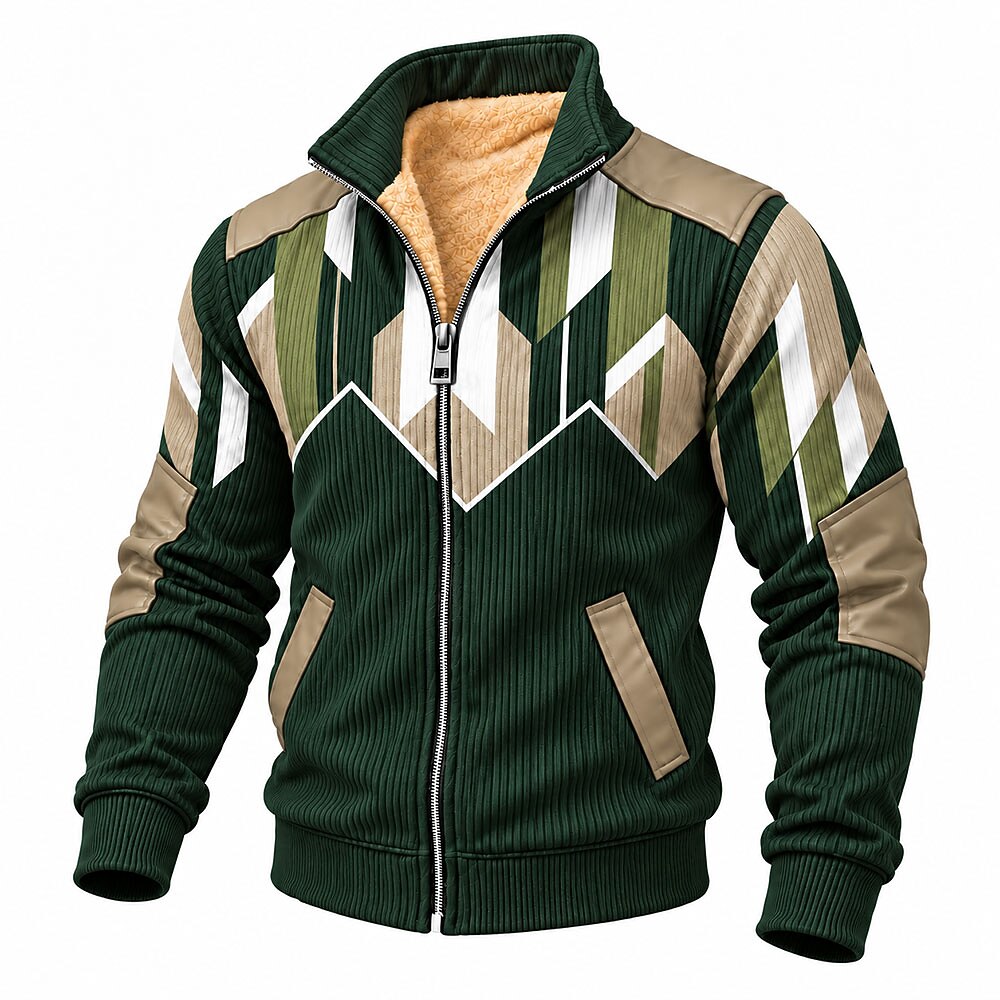 Chevron Stripe Zip-Up Sweatshirt