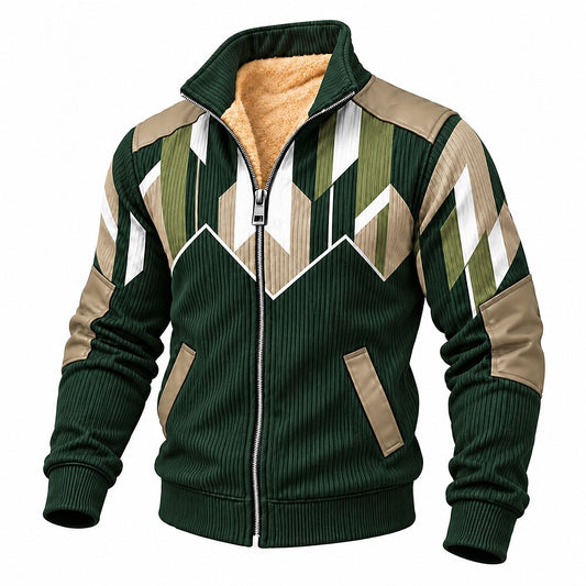 Chevron Stripe Zip-Up Sweatshirt