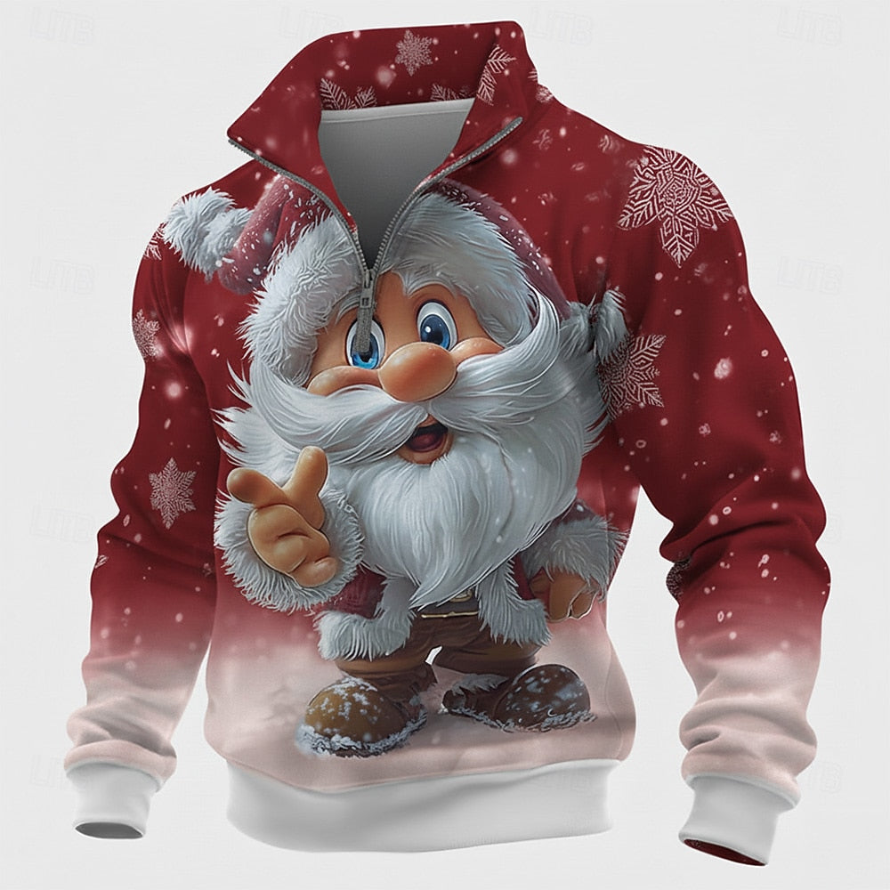 Cheeky Santa Half-Zip Sweatshirt