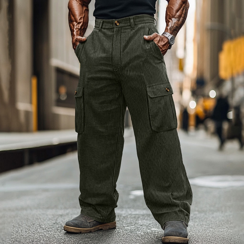 Relaxed Corduroy Utility Cargo Pants