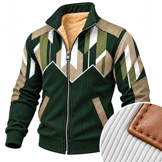 Chevron Stripe Zip-Up Sweatshirt