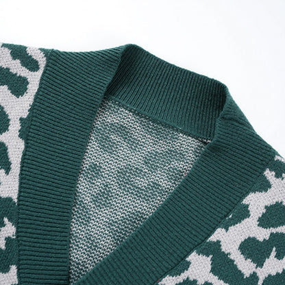 Leopard Spot V-Neck Cardigan