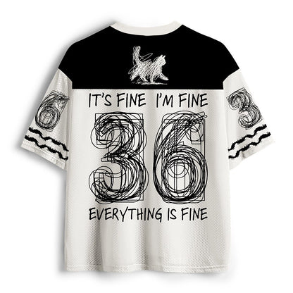 Japanese Style Frazzled Cat V-Neck Sports Jersey