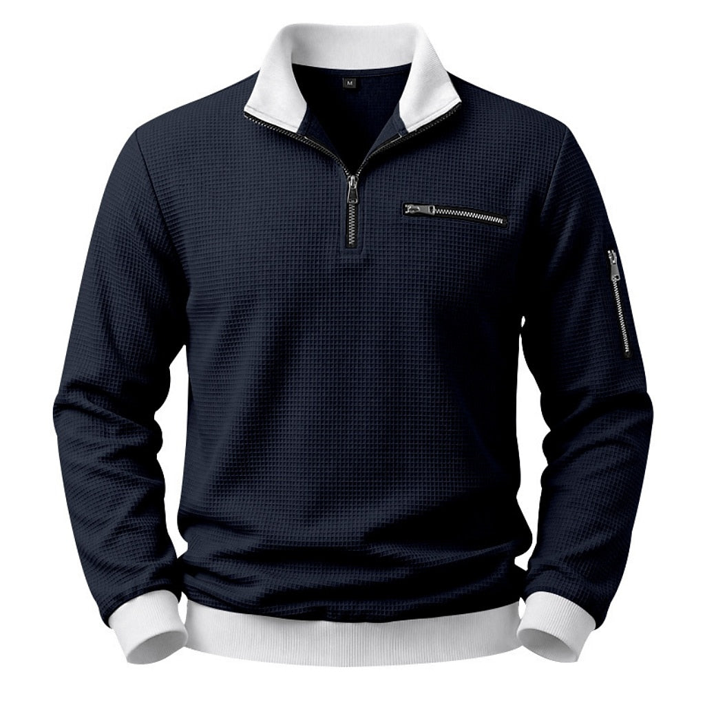 Utility Zip Pocket Waffle Polo