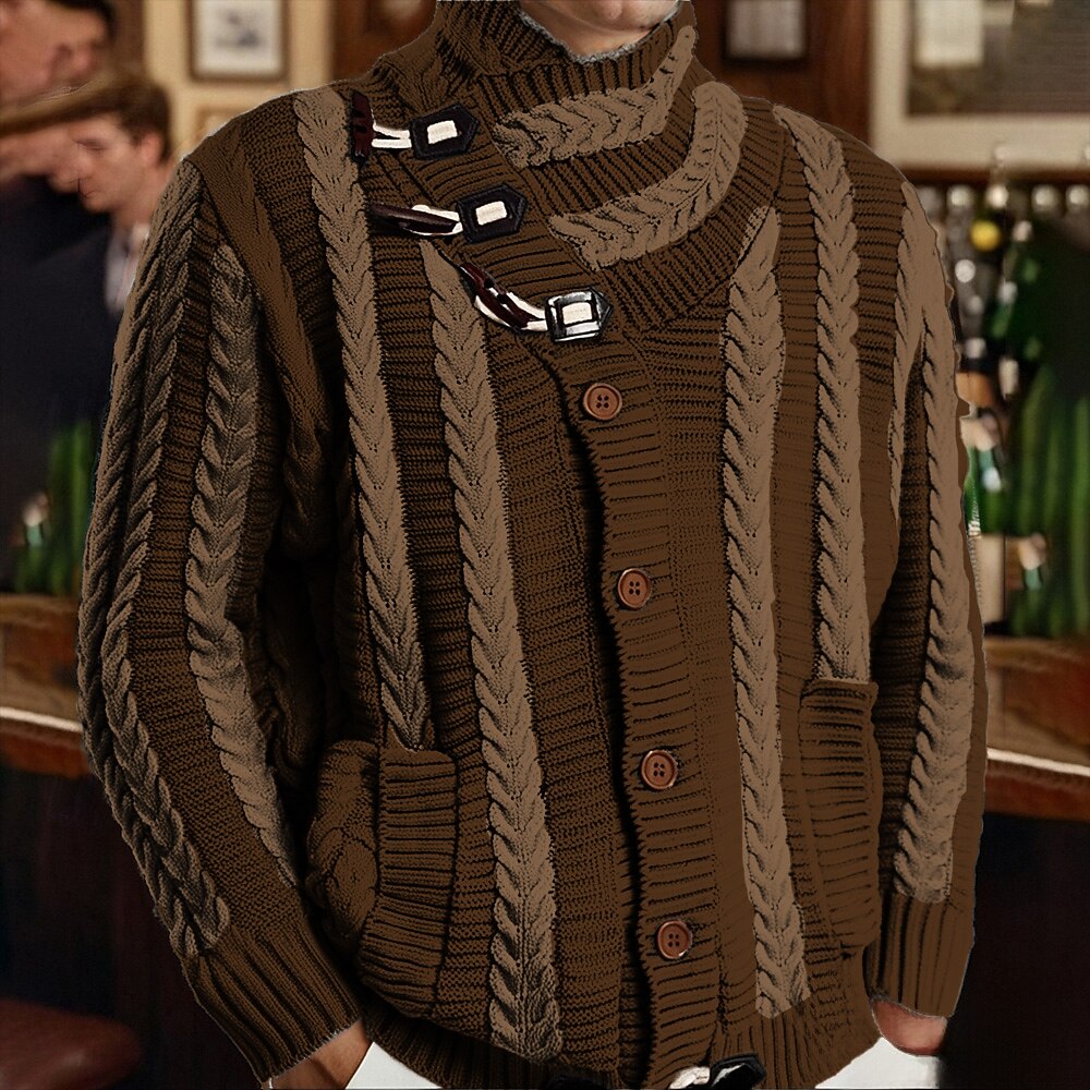 Buckle-Neck Cable Cardigan