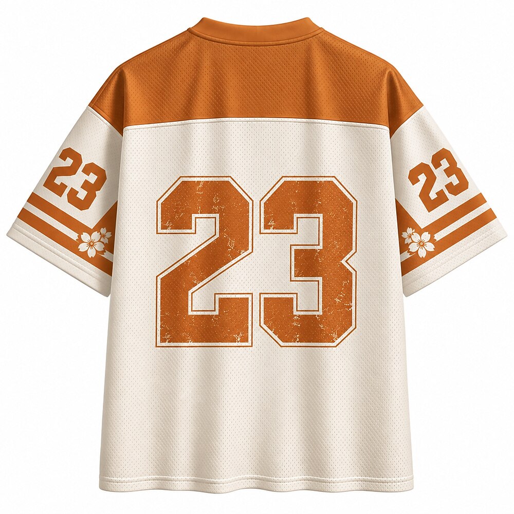 Men's Number 3D Graphic V-Neck Sports Jersey