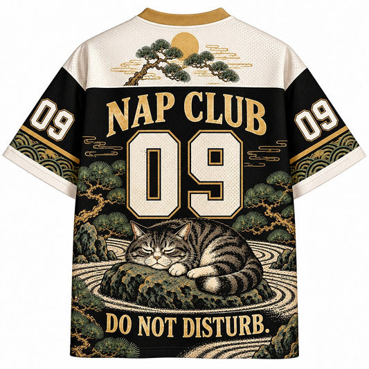 Less Drama More Naps Zen Cat Number 09 Mesh Jersey