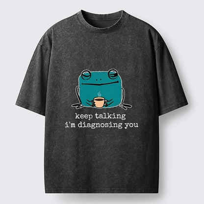 Japanese Style Coffee Frog Washed T-Shirt