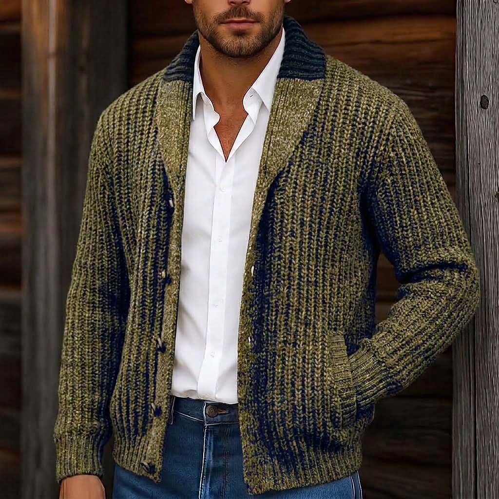 Longline Cable Shawl Collar Cardigan