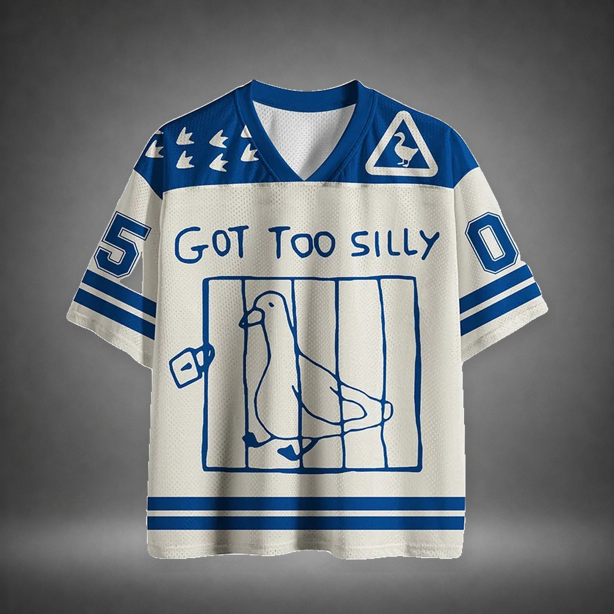 Men's Silly Goose Print Short Sleeve Funny Sports Jersey T-Shirt