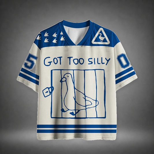 Men's Silly Goose Print Short Sleeve Funny Sports Jersey T-Shirt