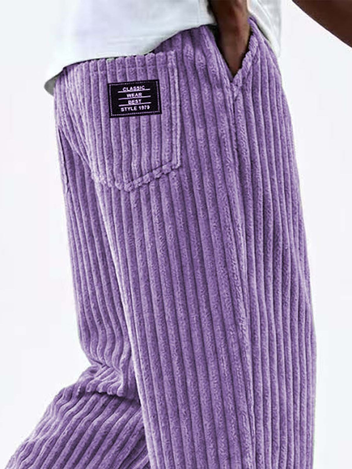 Corduroy Drawstring Wide Leg Pants