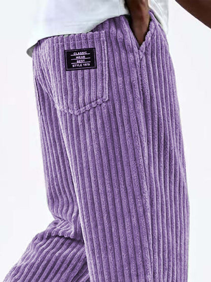 Corduroy Drawstring Wide Leg Pants