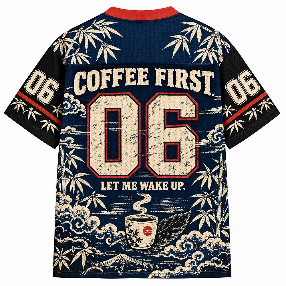 No Talk Before Coffee Crow Number 06 Mesh Jersey