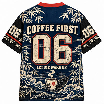 No Talk Before Coffee Crow Number 06 Mesh Jersey