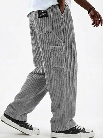 Corduroy Cargo Pocket Drawstring Pants