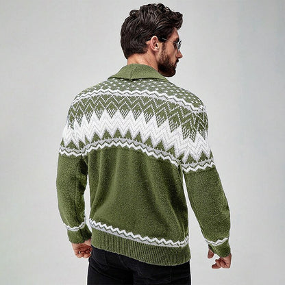 Zigzag Fair Isle Shawl Cardigan