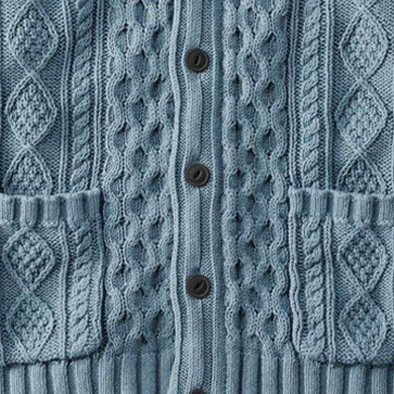 Braided Cable Shawl Collar Cardigan