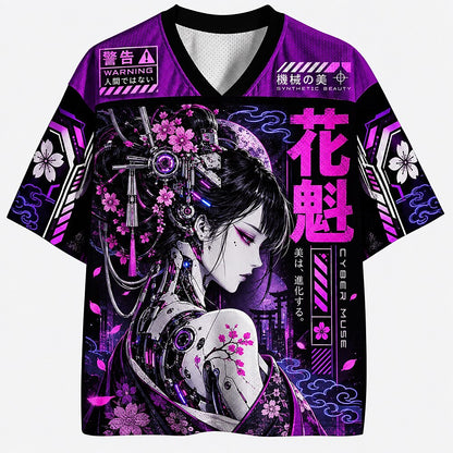 Men's Kanji Graphic V-Neck Sports Jersey