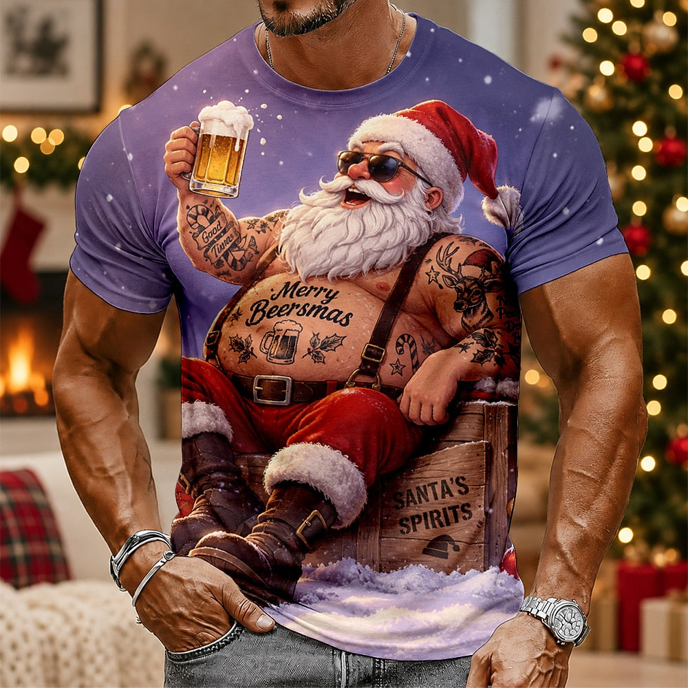 Dumbbell Santa Workout T-Shirt