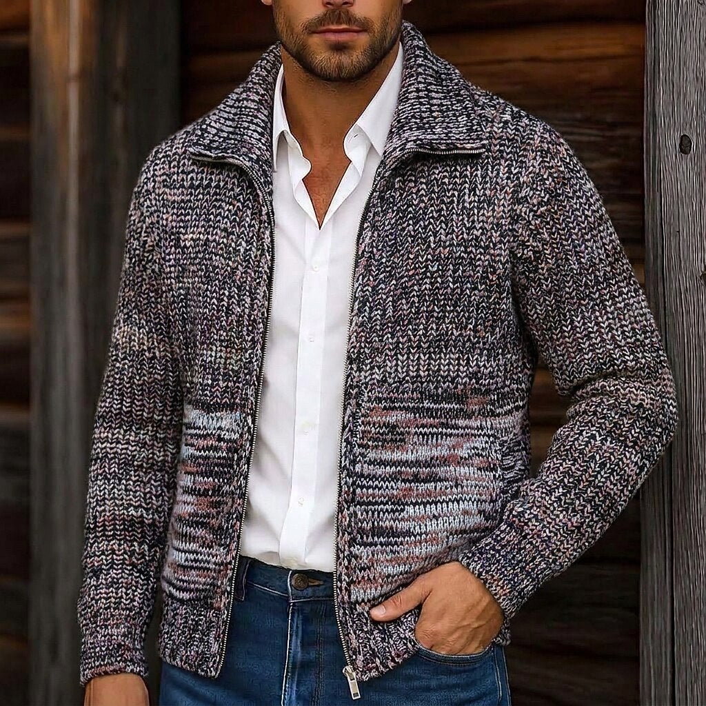 Marled Zip-Up Cardigan