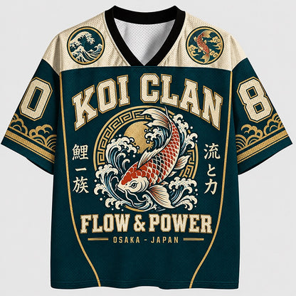 Men's Fish Number Text Graphic V-Neck Sports Jersey