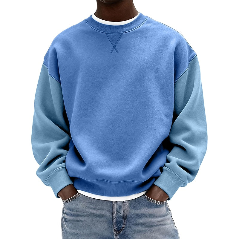Color Block Crew Neck Sweatshirt