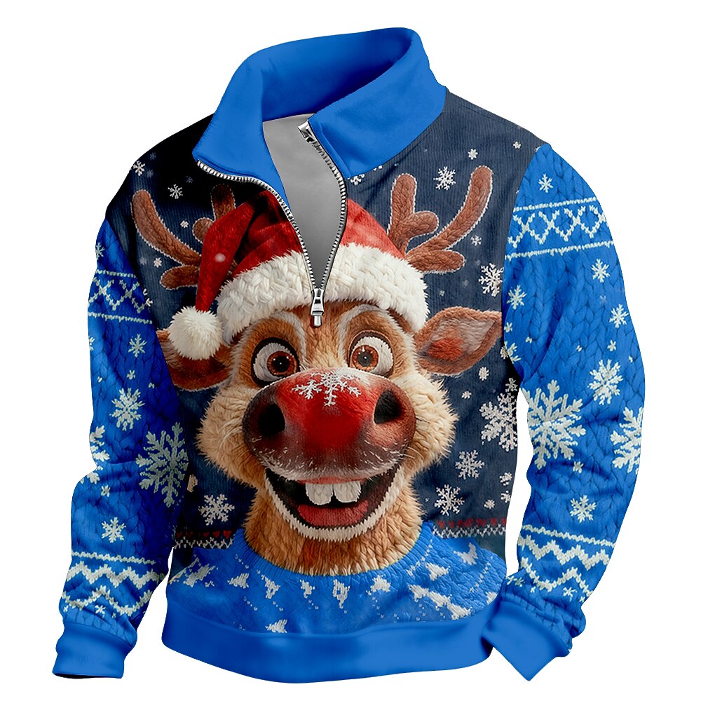 Red-Nose Reindeer Half-Zip Sweatshirt