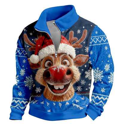 Red-Nose Reindeer Half-Zip Sweatshirt
