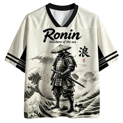 Japanese Ronin Samurai V-Neck Mesh Jersey