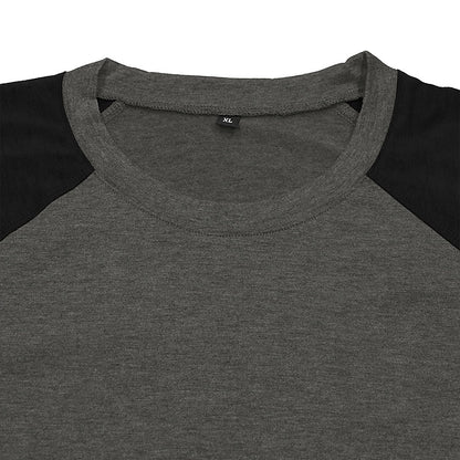Contrast Raglan Henley Long Sleeve T-Shirt
