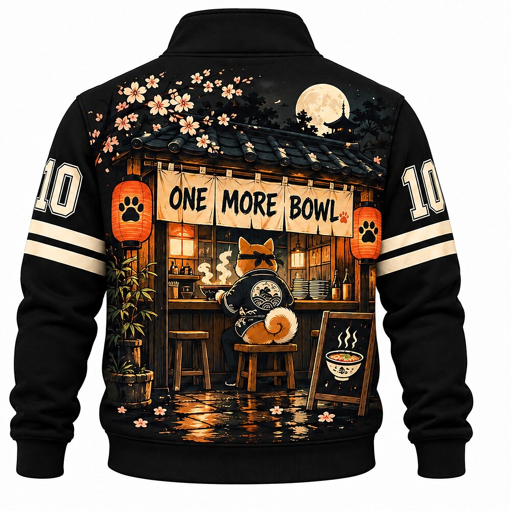 Ramen Fox Half-Zip Sweatshirt