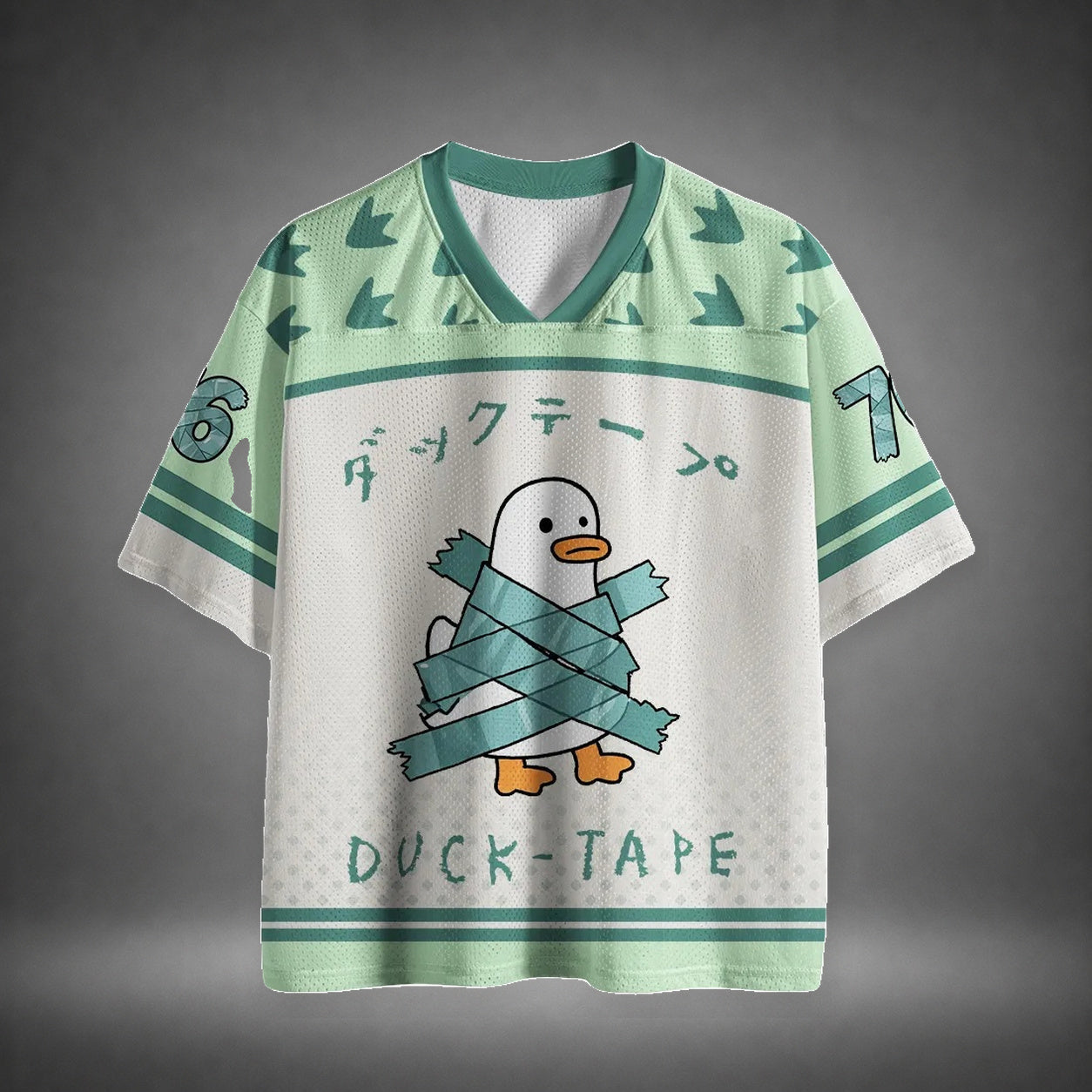 Men's Duck Tape Cartoon Print Short Sleeve Sports Jersey T-Shirt