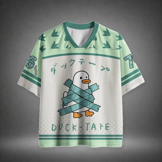 Men's Duck Tape Cartoon Print Short Sleeve Sports Jersey T-Shirt