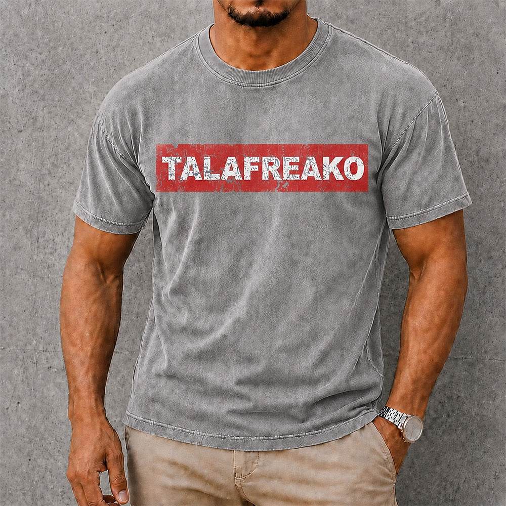 Men's Talafreako Logo Print Short Sleeve Streetwear T-Shirt