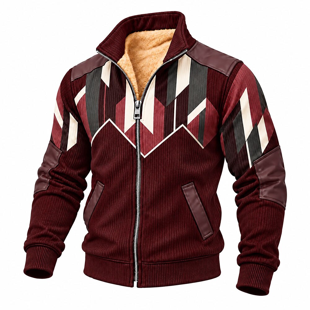 Chevron Stripe Zip-Up Sweatshirt