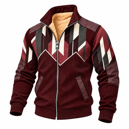 Chevron Stripe Zip-Up Sweatshirt