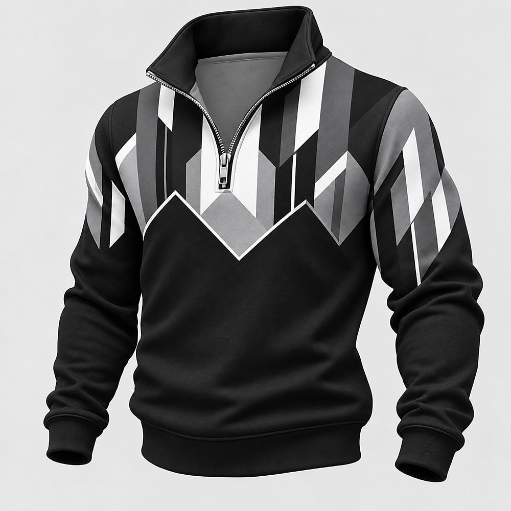 Angular Diamond Half-Zip Sweatshirt