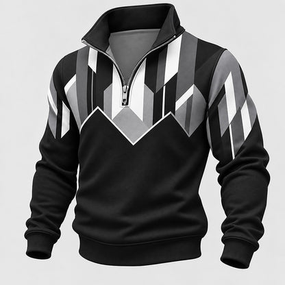 Angular Diamond Half-Zip Sweatshirt