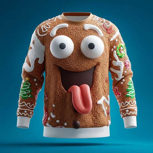 Tongue-Out Gingerbread Sweatshirt