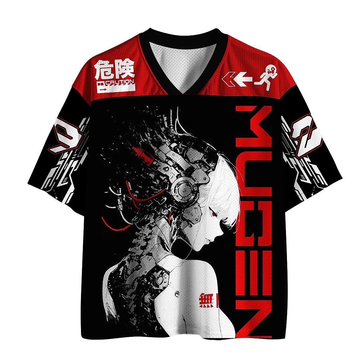 Men's Samurai Raccoon Graphic Print Short Sleeve Streetwear Jersey T-Shirt