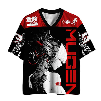 Men's Samurai Raccoon Graphic Print Short Sleeve Streetwear Jersey T-Shirt