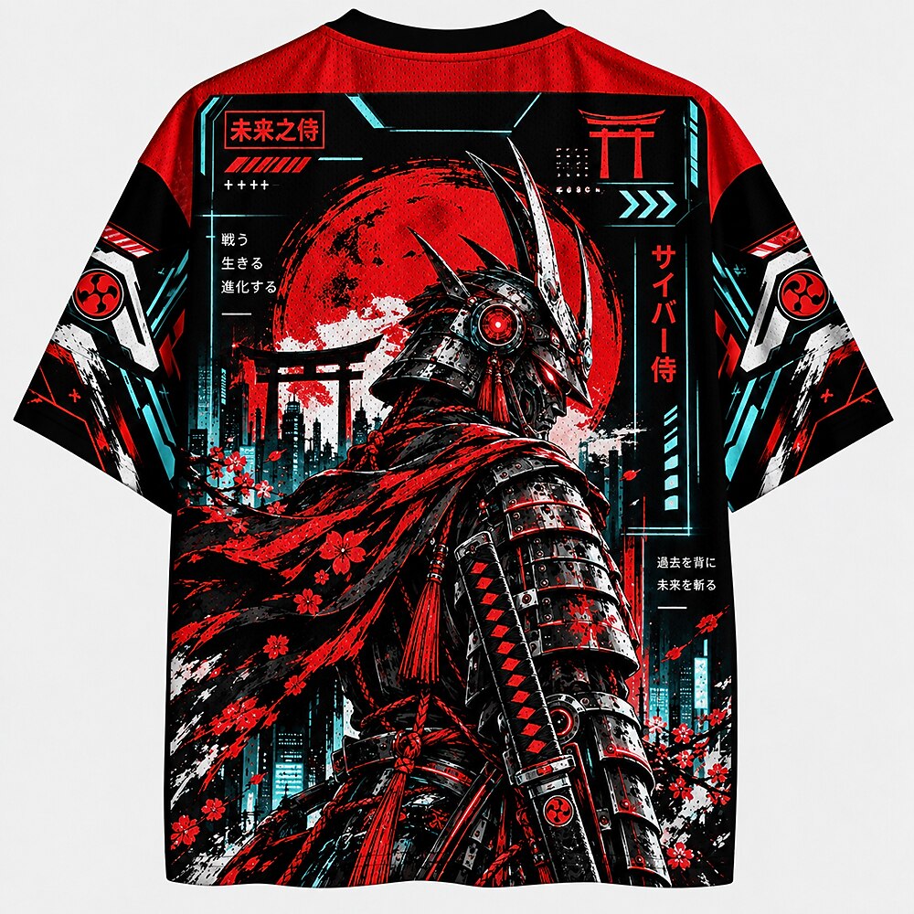 Men's Kanji Graphic V-Neck Sports Jersey