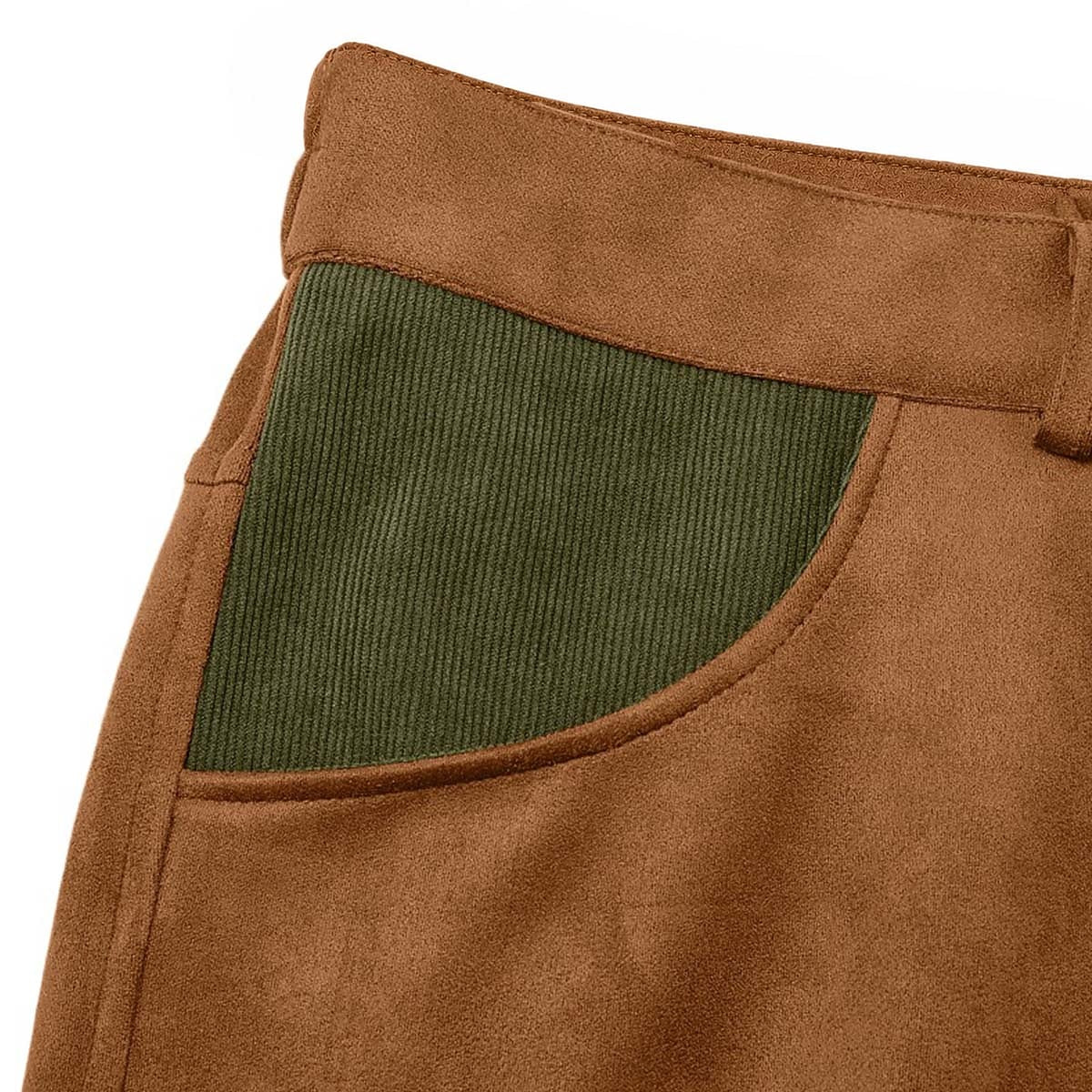 Contrast Corduroy Panel Cargo Pants